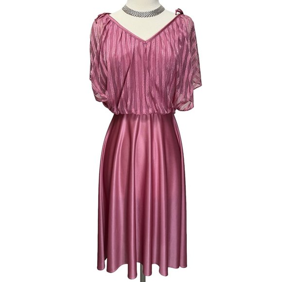 70’s Pink Crystal Midi Length Dress